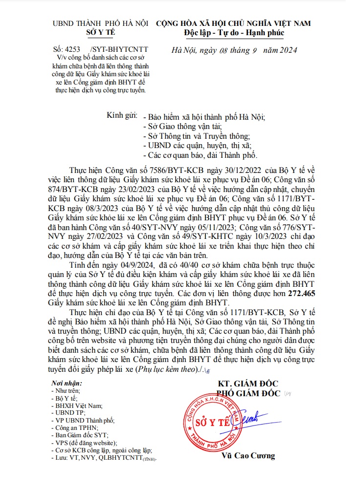 Phòng khám Đa khoa Việt Hàn - Khám sức khoẻ lái xe Hà Nội - Danh sách các bệnh viện đủ điều kiện KSK lái xe